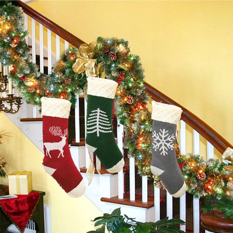 Christmas Fashion Christmas Tree Snowflake Elk Acrylic Party Christmas Socks