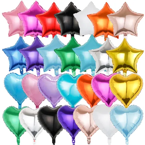 Birthday Star Heart Shape Aluminum Film Party Balloons