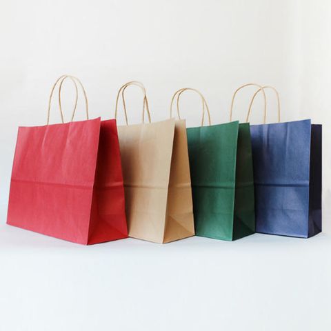 Simple Style Solid Color Paper Holiday Gift Bags