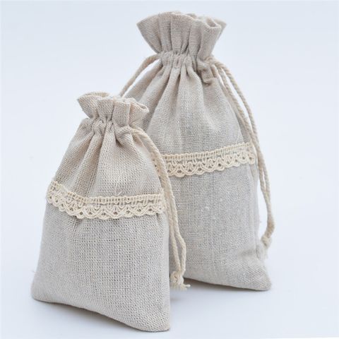 Fashion Solid Color Cotton Lace Gift Bags