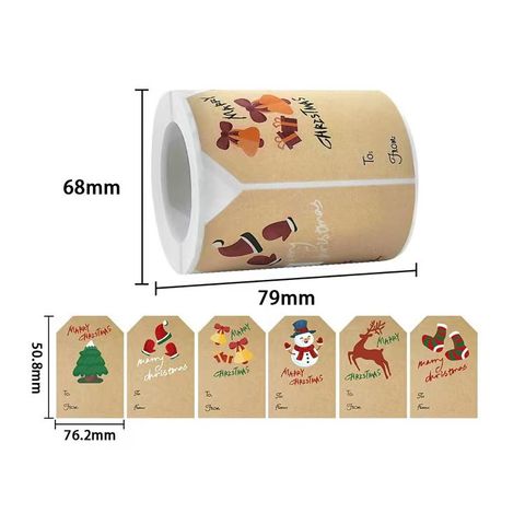 Christmas Christmas Tree Snowman Copper Plate Sticker Party Gift Stickers