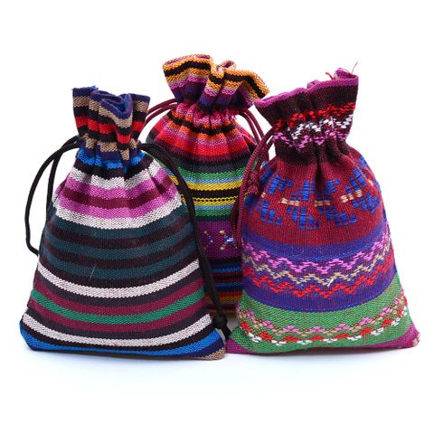 Ethnischer Stil Streifen Baumwolle Geschenk Taschen