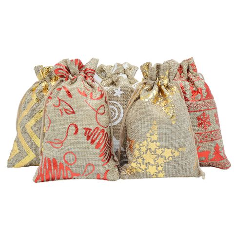 Christmas Fashion Star Snowflake Linen Daily Gift Bags