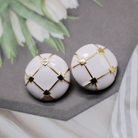 Fashion Round Simple 925 Silver Needle Mesh Face Stud Earrings Nhom154995