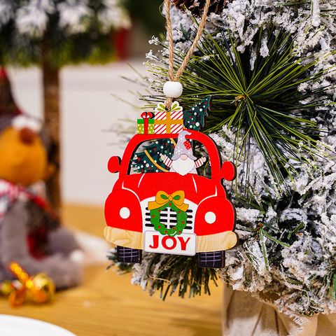 Christmas Car Rudolf Wood Party Hanging Ornaments