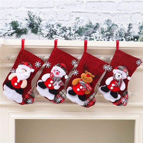 Weihnachten Weihnachtsmann Reh Tuch Gruppe Hängende Ornamente