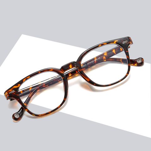 Unisex Retro Leopard Pc Square Full Frame Glasses