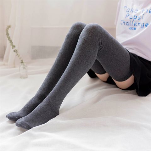 Women's Casual Solid Color Cotton Jacquard Socks