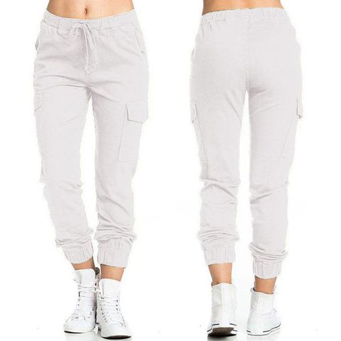 Women's Daily Fashion Solid Color Full Length Pocket Tapered Pants