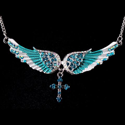 Glam Wings Alloy Plating Inlay Artificial Diamond Women's Earrings Necklace