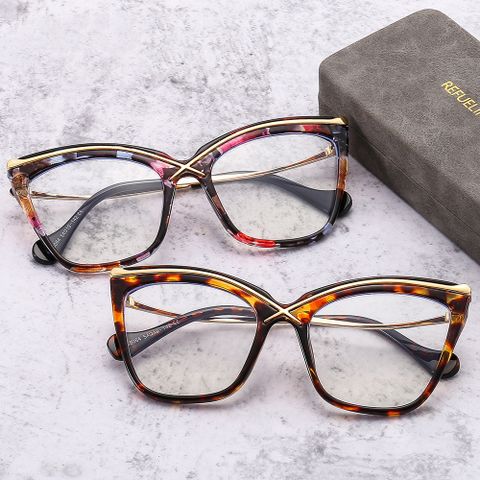 Fashion Solid Color Pc Cat Eye Full Frame Optical Glasses
