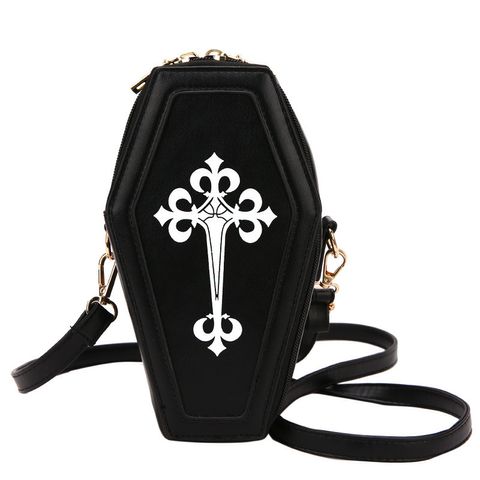 Women's Small Pu Leather Geometric Cross Ethnic Style Zipper Crossbody Bag