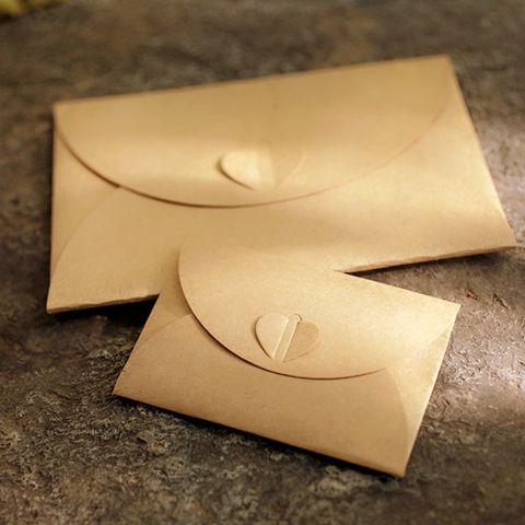 Retro Heart Shaped Buckle Envelope Diy Kraft Paper 1 Piece