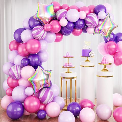 Birthday Colorful Star Emulsion Party Balloons 81 Pieces
