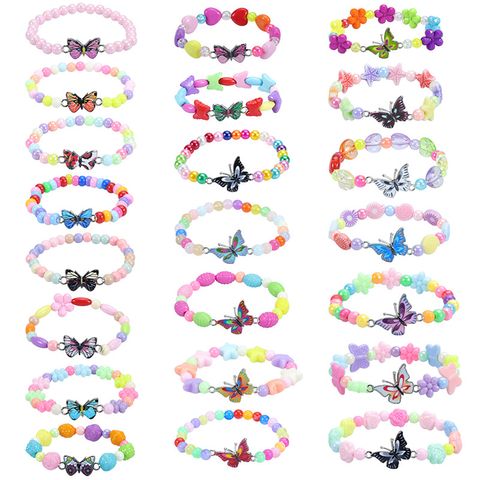 Cute Butterfly Arylic Beaded Kid's Bracelets 1 Piece