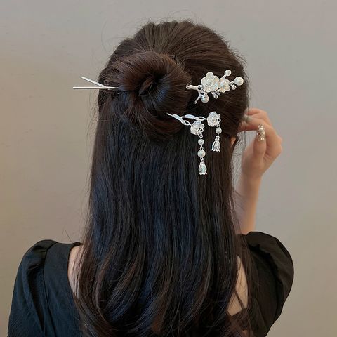 Fashion Flower Alloy Plating Hairpin 1 Piece