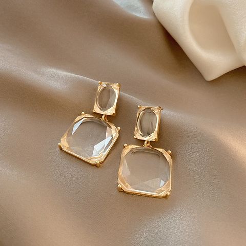 1 Pair Retro Roman Style Streetwear Geometric Letter Heart Shape Inlay Sterling Silver Zircon Earrings