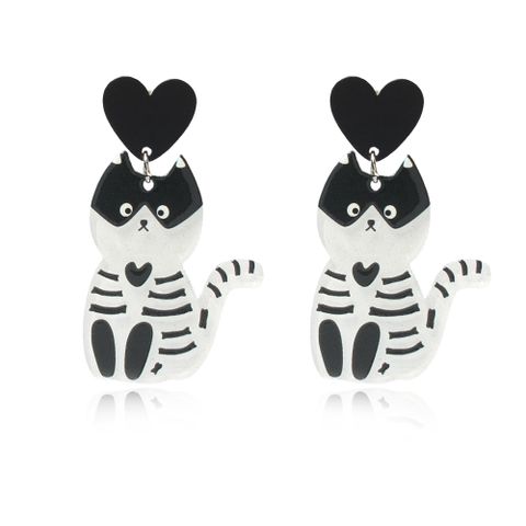 1 Pair Fashion Cat Plastic Drop Earrings