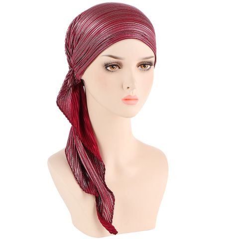 Women's Ethnic Style Stripe Solid Color Beanie Hat