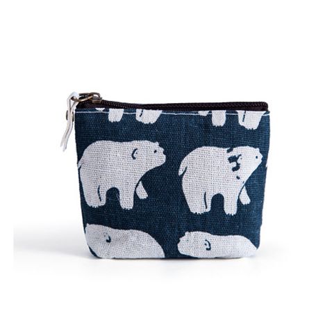 Unisex Animal Canvas Zipper Coin Purses