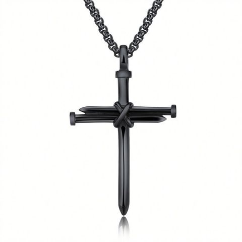 Simple Style Cross Alloy Plating Unisex Pendant Necklace 1 Piece