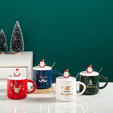 Christmas Christmas Cartoon Ceramics Mug 1 Set