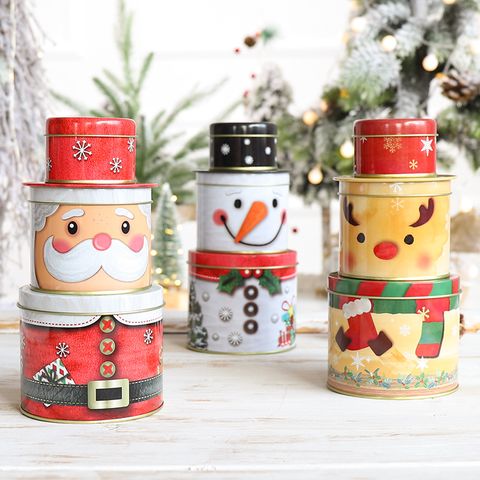 Christmas Cute Santa Claus Iron Party Candy Jar
