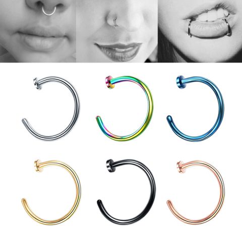 Fashion C Shape Stainless Steel Plating Nose Ring