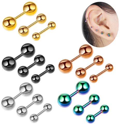1 Piece Fashion Geometric Solid Color Stainless Steel Ear Studs
