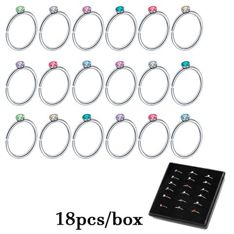 Fashion C Shape Stainless Steel Plating Zircon Nose Studs