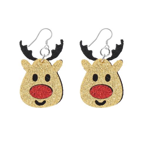 Cute Elk Pu Leather Women's Drop Earrings 1 Pair