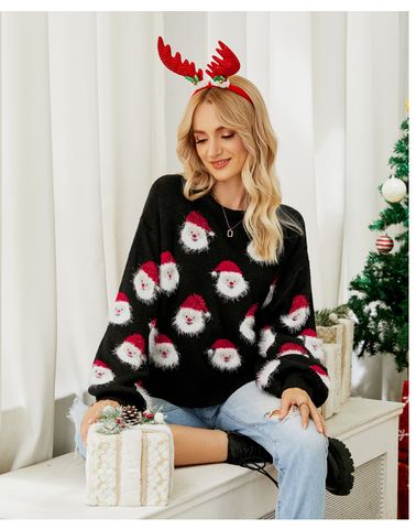Christmas Preppy Style Santa Claus Festival Sweater