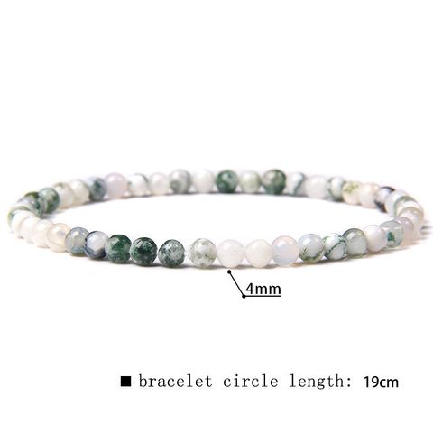 Simple Style Marble Natural Stone Beaded Bracelets