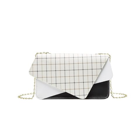 Women's Small Pu Leather Color Block Fashion Square Flip Cover Crossbody Bag