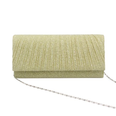 White Black Gold Flash Fabric Solid Color Square Clutch Evening Bag