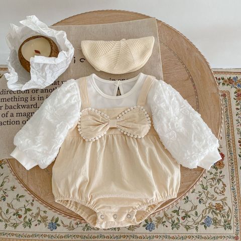 Cute Bow Knot 100% Cotton Baby Rompers