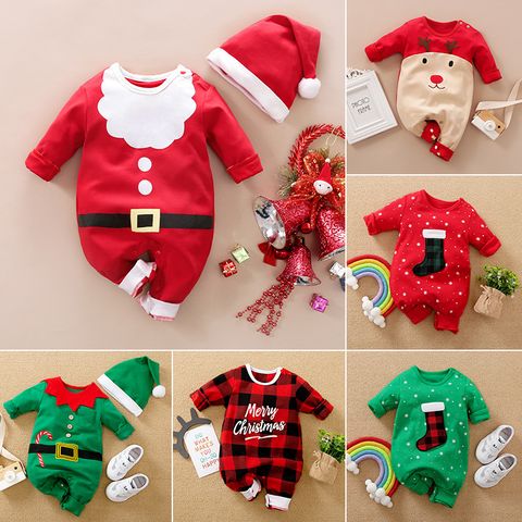Christmas Fashion Cartoon 100% Cotton Baby Rompers