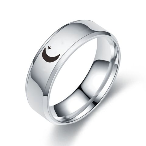 Fashion Sun Moon Stainless Steel Rings Metal Stainless Steel Rings 1 Piece