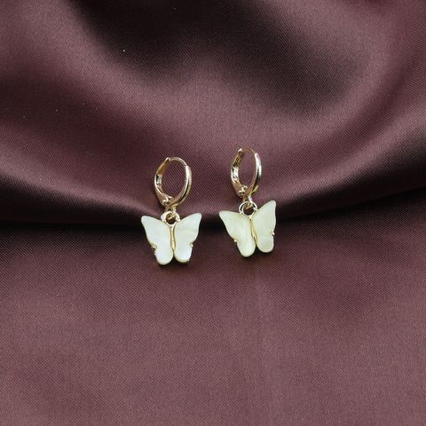 Fashion Butterfly Arylic Plating Women's Earrings 1 Pair
