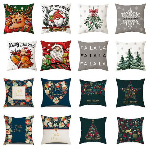 Fashion Christmas Tree Santa Claus Elk Polyester Pillow Cases