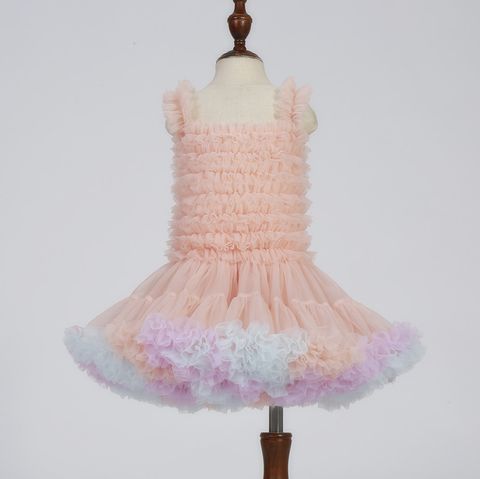 Princess Solid Color Nylon Girls Dresses