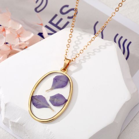 Simple Style Flower Alloy Resin Women's Earrings Necklace 1 Piece 1 Pair