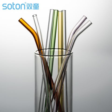 Fashion Solid Color Glass Straw 1 Piece