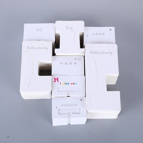 100 Simple White Square Hair Accessories Packaging Cards