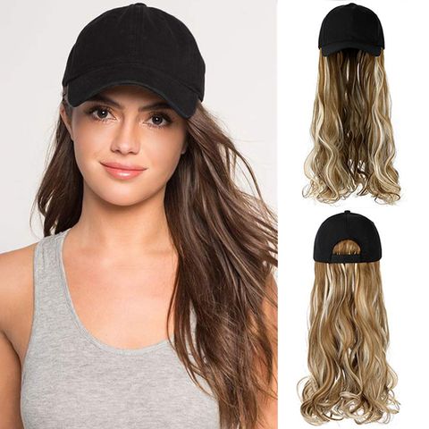 Women's Fashion Brown Daily High Temperature Wire Centre Parting Long Curly Hair Wigs