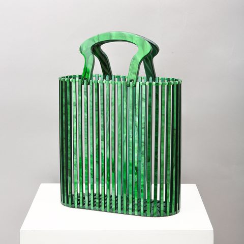 Women's Medium Spring&summer Arylic Stripe Fashion Cylindrical Open Handbag
