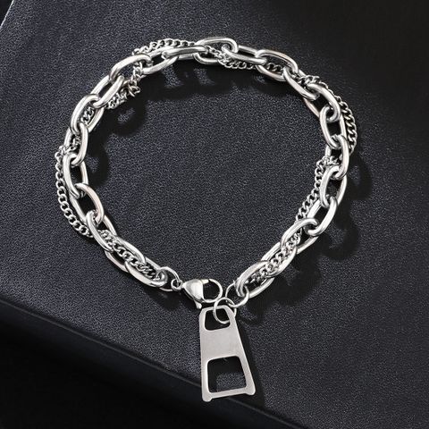 1 Piece Fashion Can Alloy Titanium Steel Chain Unisex Bracelets