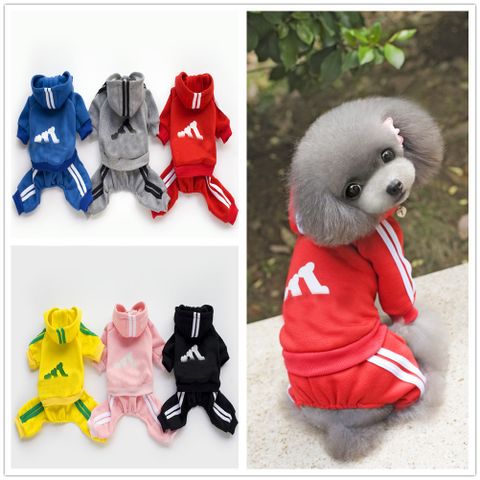 Simple Style Cotton Stripe Button Pet Clothing 1 Piece