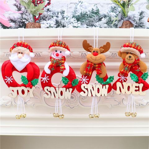 Christmas Cute Snowman Elk Wood Party Hanging Ornaments 1 Piece