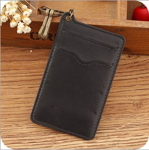 Unisex Solid Color Pu Leather Open Card Holders